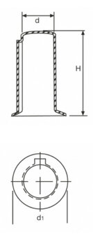 &Oslash;9 Spiebaan as | Spie-as (driveshaft) beschermers met flens | 500st.