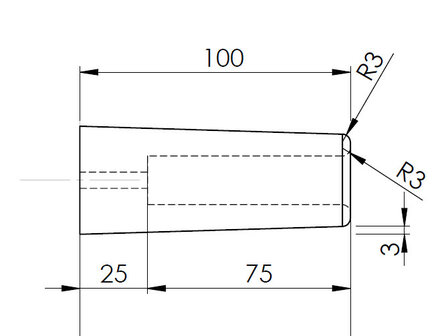 Deurbuffer &Oslash;40mm x L=100mm | Rubber