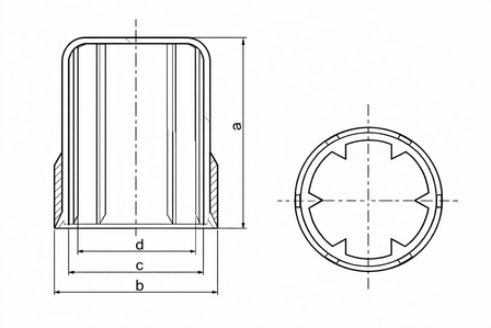 Draadeind-kap M42 x 79mm