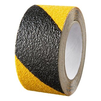 Anti-slip tape zelfklevend zwart-geel - rol 50mm x 5m