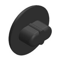 Trapdop &Oslash;32 voor in gat ovaal 18x10mm - zwart