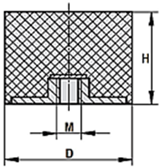 Trillingsdemper TYPE E &Oslash;20 X H10 | M6