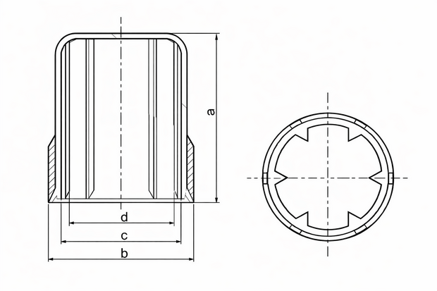 Draadeind-kap M52 x 87mm