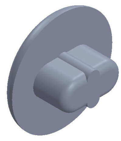 Trapdop &Oslash;32 voor in gat ovaal 18x10mm - zwart