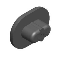 Trapdop ovaal 34x25mm voor in gat ovaal 18x10mm - Zwart