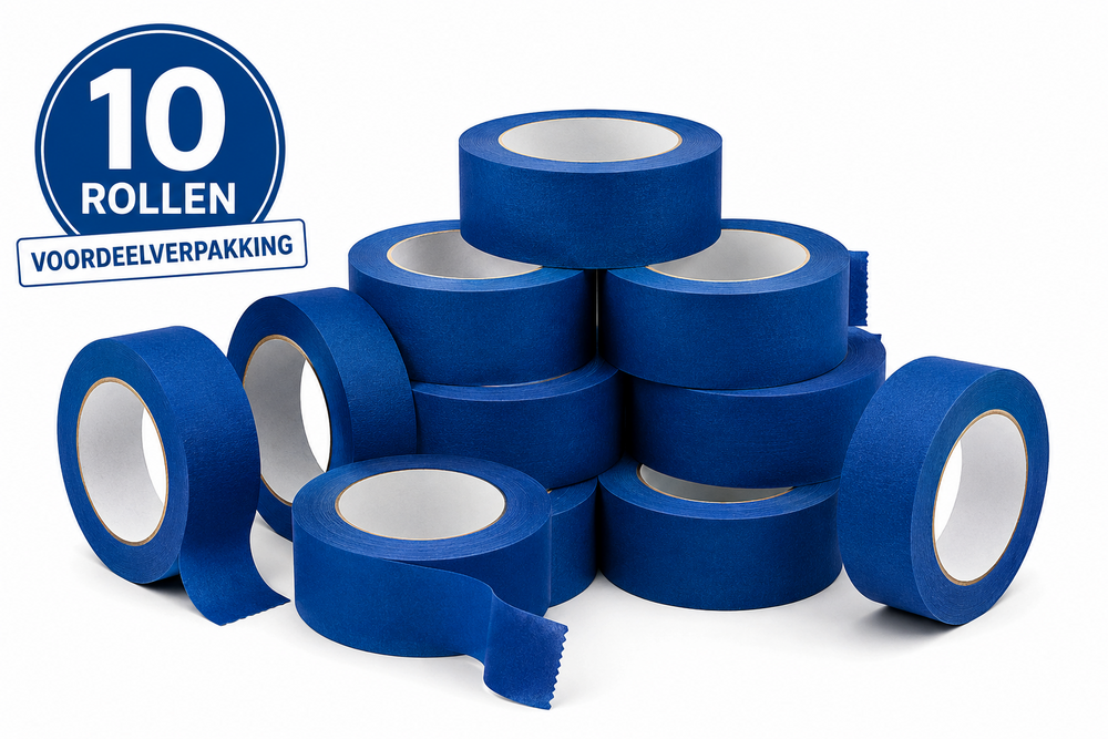 Blauwe afplaktape - 10 rollen 24mm x 50m